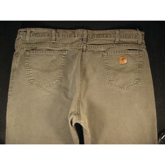 Carhartt Jeans Men's 41 x 34 MEASURED - Green Denim 'Stains Workwear - Picture 4 of 11